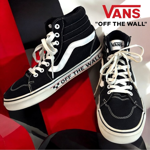 Vans Other - VANS "Off The Wall" Mens Hi Top Sneakers, Black/White, Size 8